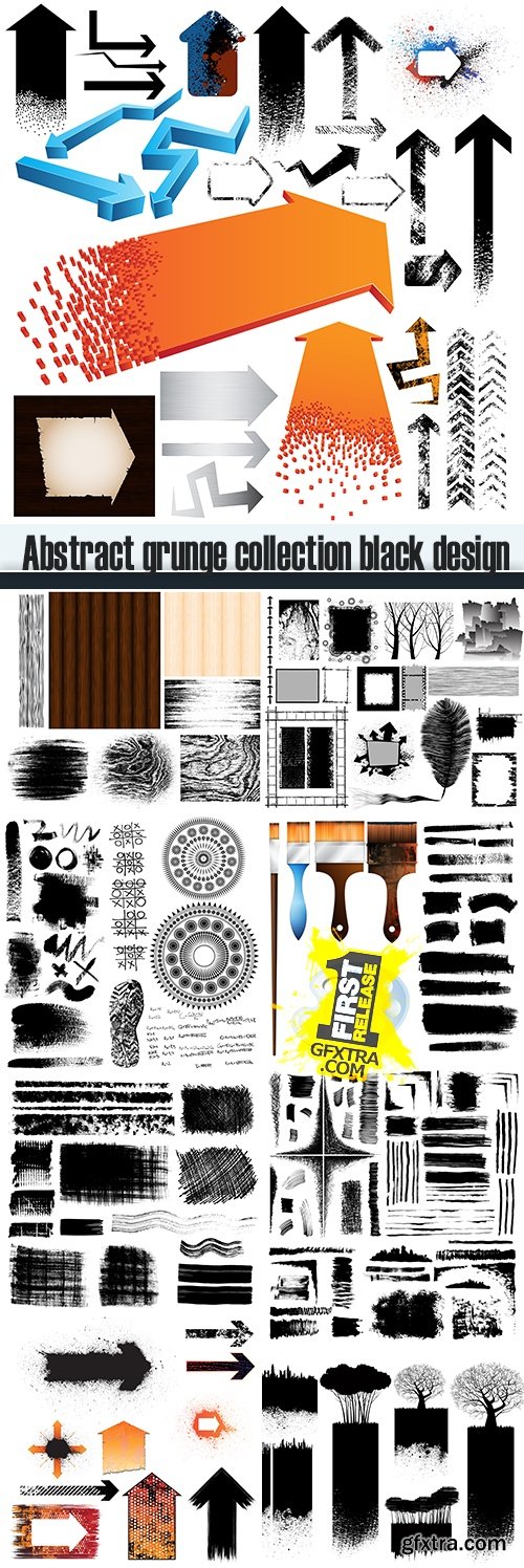 Abstract grunge collection black design