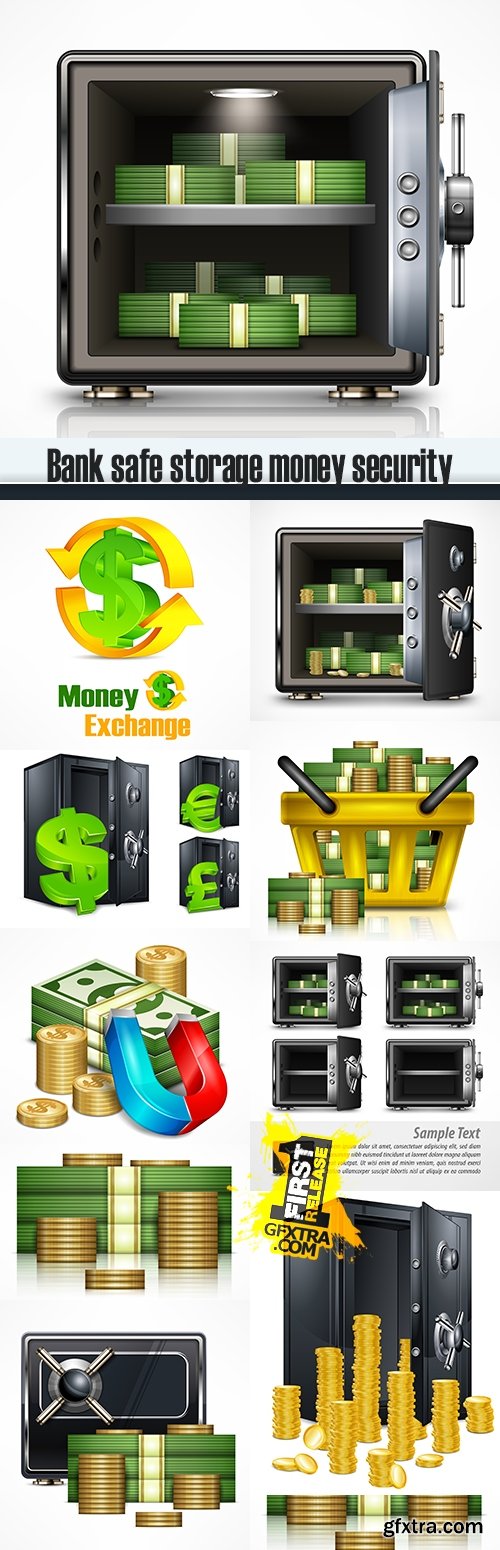 Bank safe storage money security