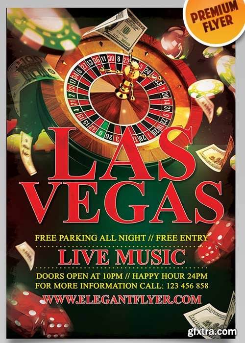 Las Vegas V3 Flyer PSD Template + Facebook Cover