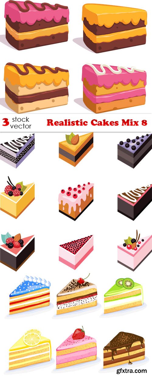 Vectors - Realistic Cakes Mix 8