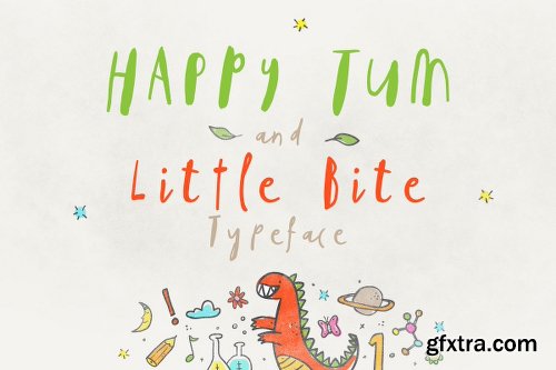 CreativeMarket Happy Tum & Little Bite Font 731716