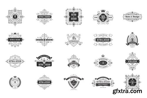 CreativeMarket Vintage Labels Logo Templates v3 730149