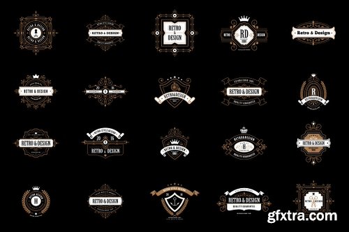 CreativeMarket Vintage Labels Logo Templates v3 730149