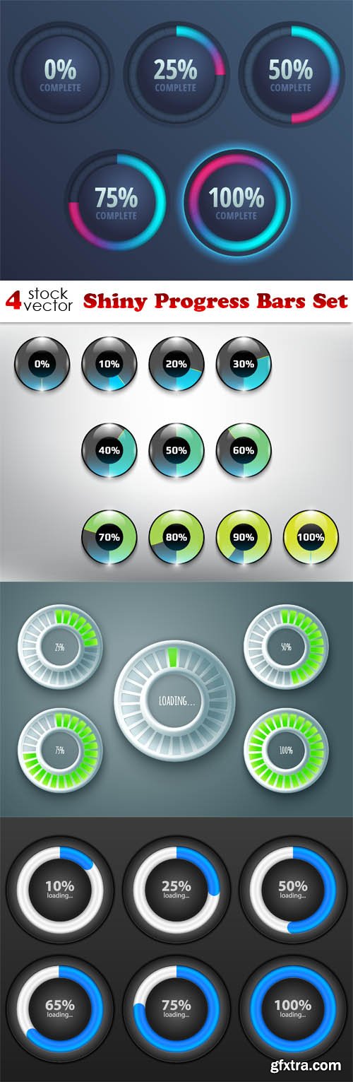 Vectors - Shiny Progress Bars Set