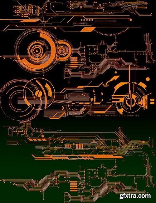 Ron's Cyborg Circuitry Photoshop Brushes