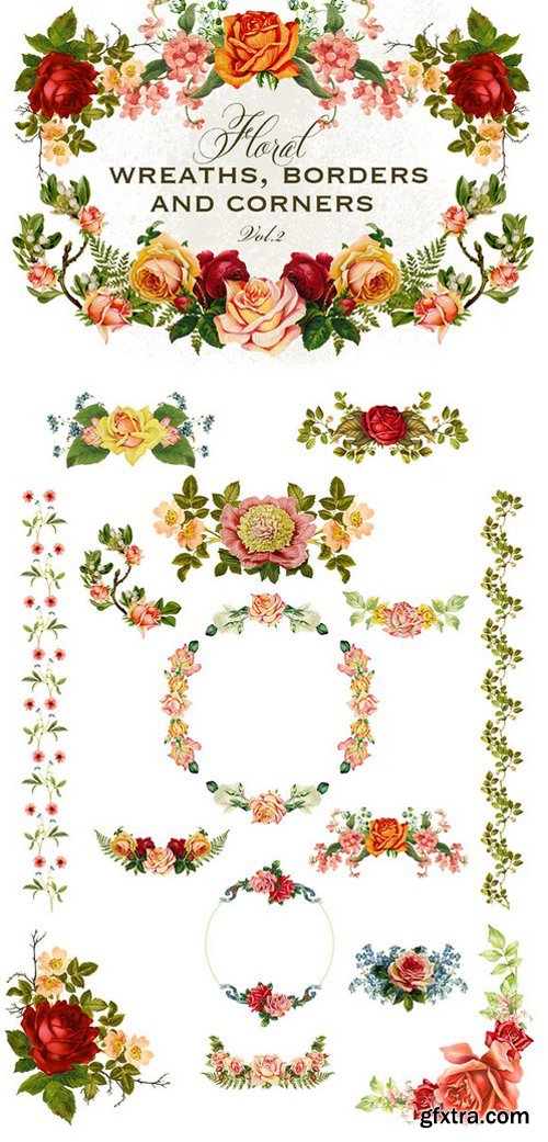 CM - Floral Wreaths Borders & Corners 2 588917