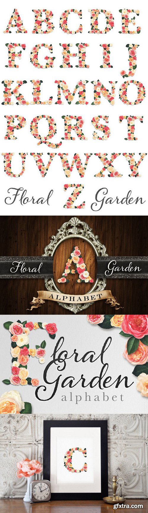 CM - Floral Garden Alphabet Initials 208312