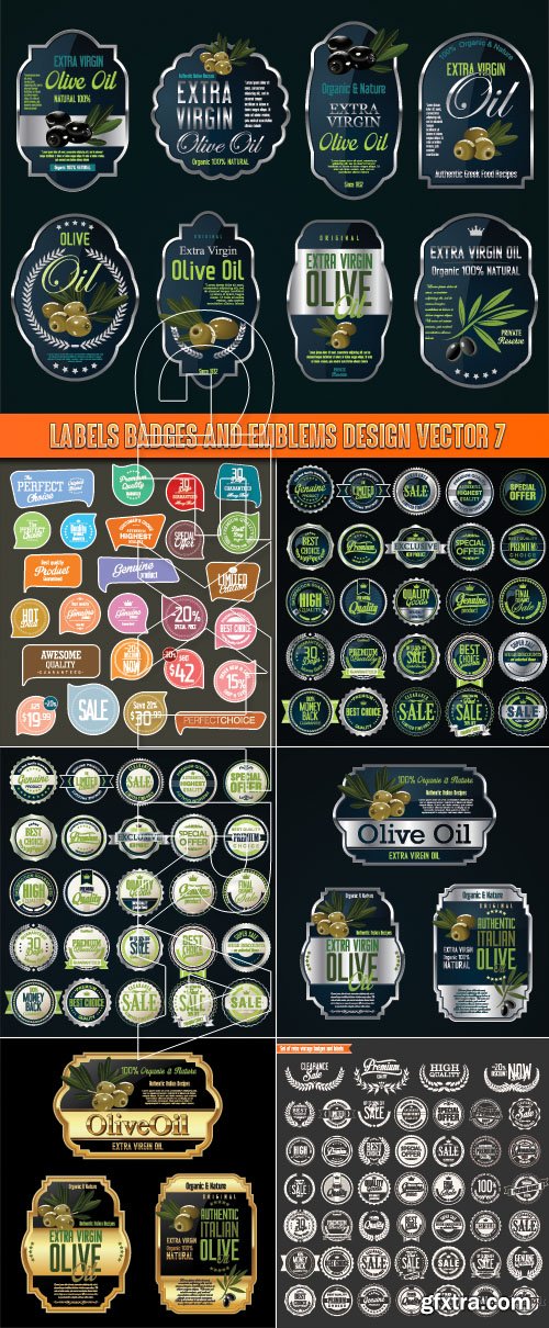 Labels badges and emblems design vector 7