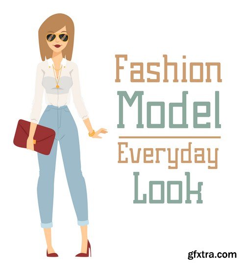 fashion girl model constructor 8x EPS