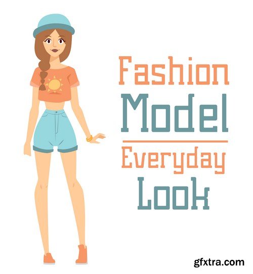 fashion girl model constructor 8x EPS