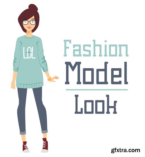 fashion girl model constructor 8x EPS