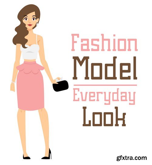 fashion girl model constructor 8x EPS