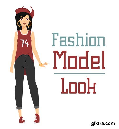 fashion girl model constructor 8x EPS