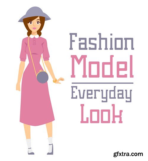 fashion girl model constructor 8x EPS