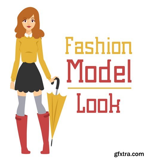 fashion girl model constructor 8x EPS