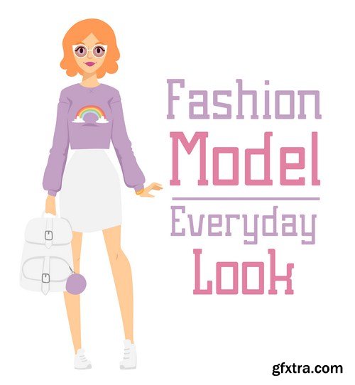 fashion girl model constructor 8x EPS