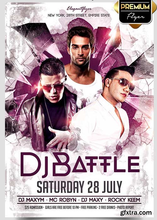 DJ Battle V02 Flyer PSD Template + Facebook Cover