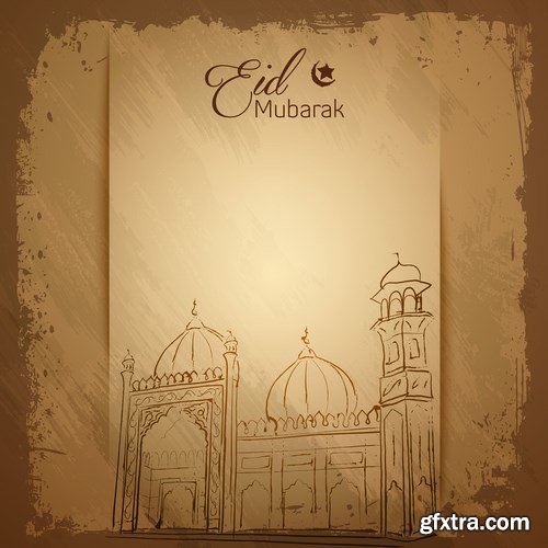 Eid Mubarak Papercut Style 11 - 48 EPS