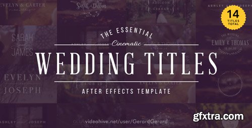 Videohive - The Essential Cinematic Wedding Titles Pack - 15927020
