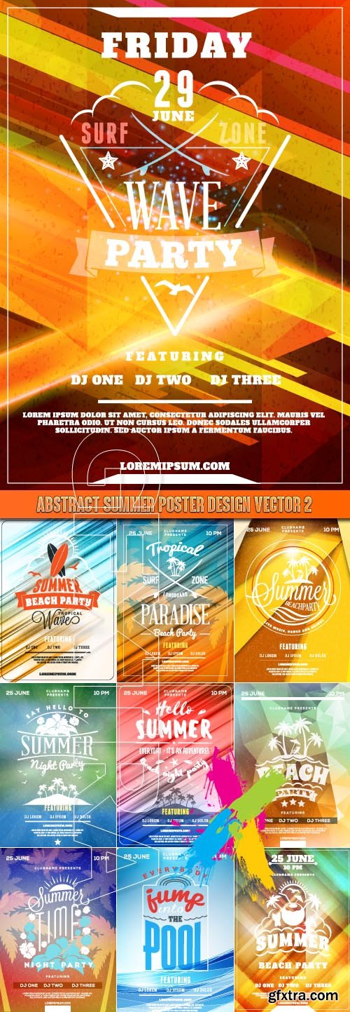 Abstract summer poster design vector 2