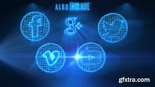 Videohive Alphabet 3D Neon LED - Abc And Social Media Icons 7608121