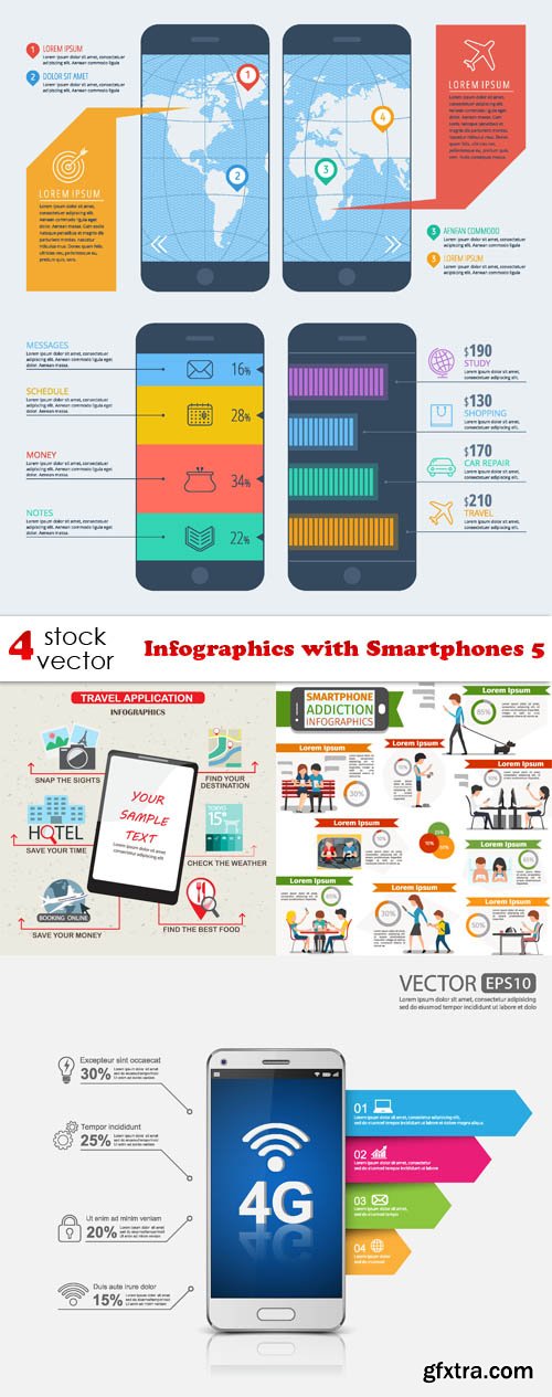 Vectors - Infographics with Smartphones 5