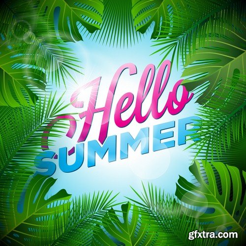 Hello Summer backgrounds-5 EPS