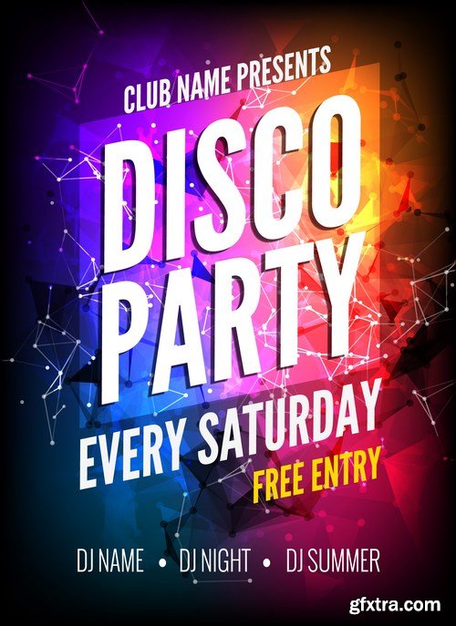 Disco, Music & Party Poster 4 - 21xEPS