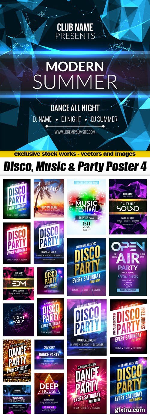 Disco, Music & Party Poster 4 - 21xEPS