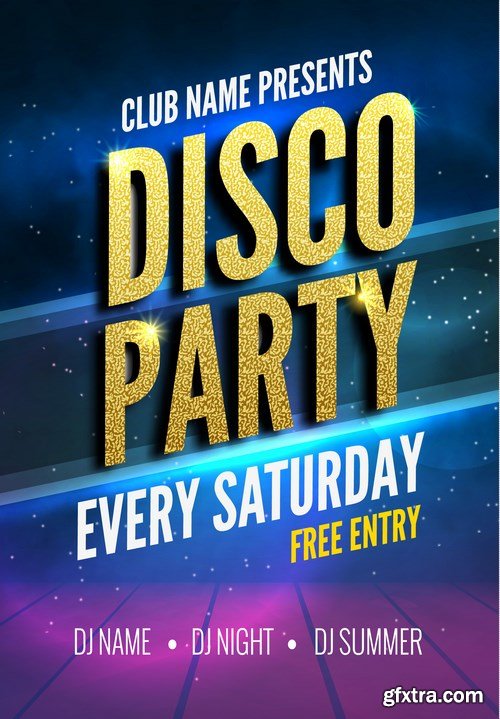 Disco, Music & Party Poster 4 - 21xEPS