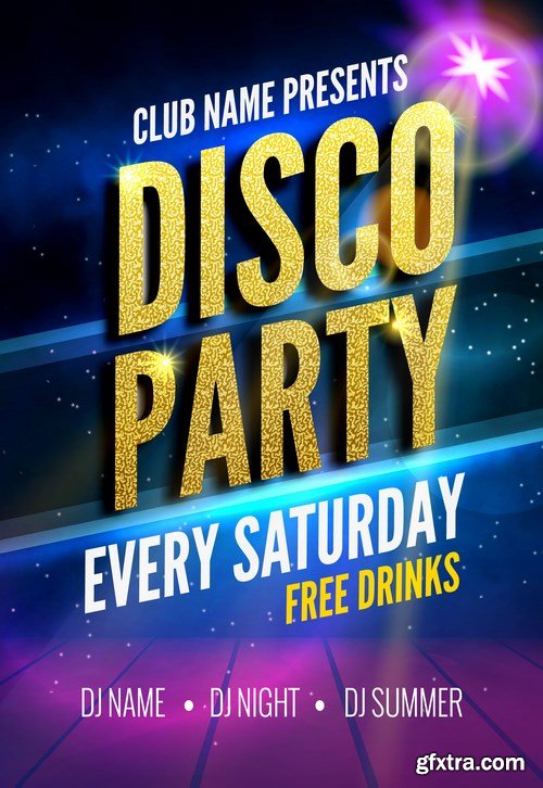 Disco, Music & Party Poster 4 - 21xEPS