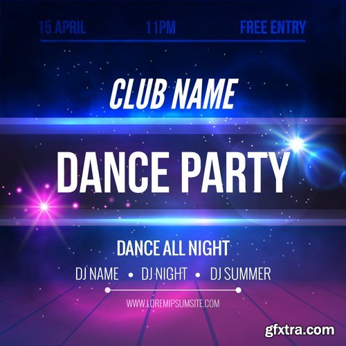 Disco, Music & Party Poster 4 - 21xEPS