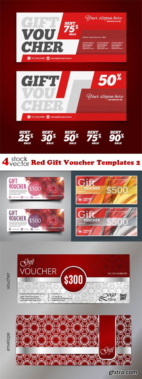 Vectors - Red Gift Voucher Templates 2