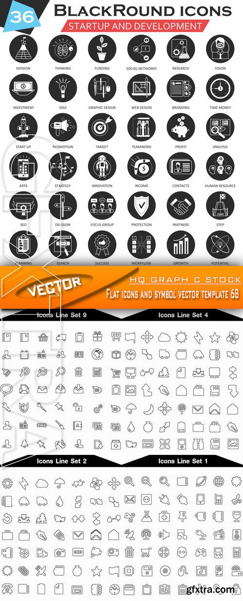 Stock Vector - Flat icons and symbol vector template 68