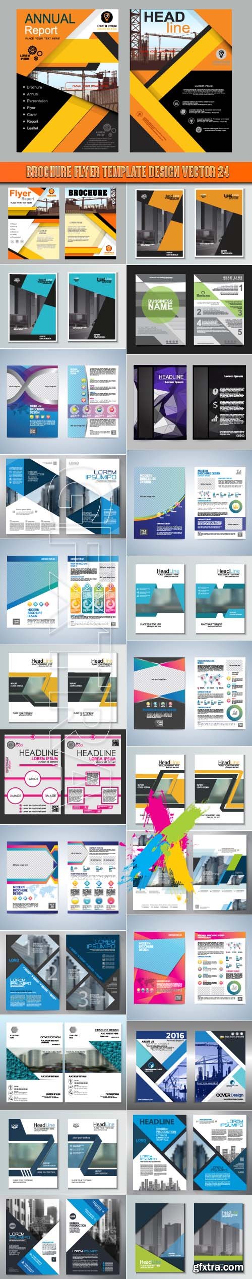 Brochure flyer template design vector 24