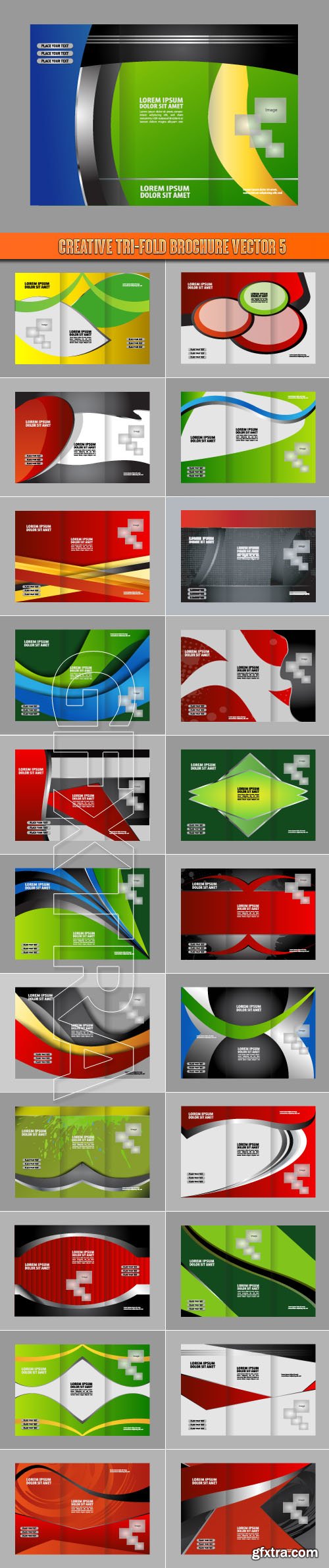 Creative tri-fold brochure vector 5