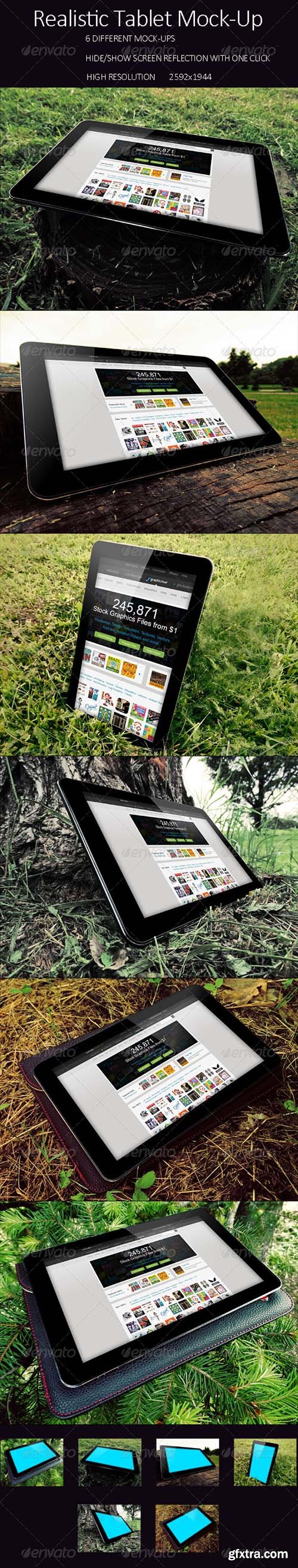 GraphicRiver PhotoRealistic Tablet In Nature Mock Up 7950089