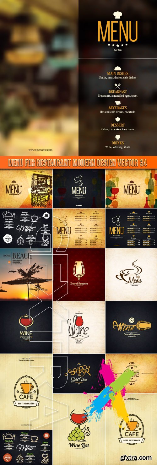 Menu for restaurant modern design vector 34