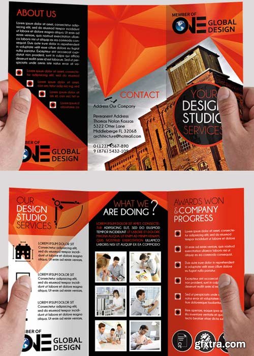 Architectural Design Premium Tri-Fold PSD Brochure Template