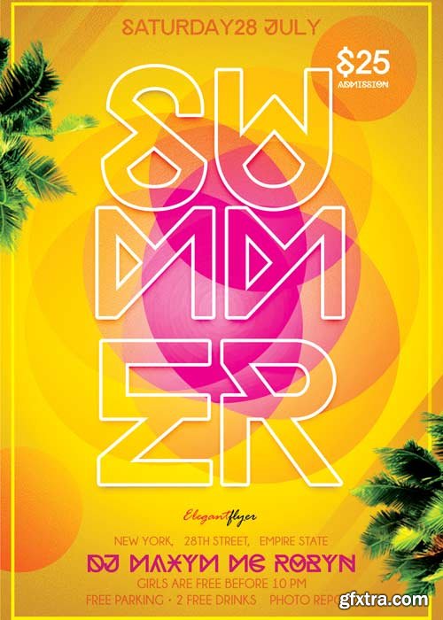 Summer V3 Flyer PSD Template + Facebook Cover