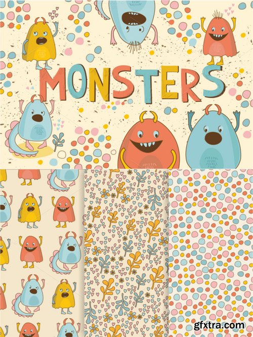 CM - Cute Little Monsters(vector,jpg,png) 640055