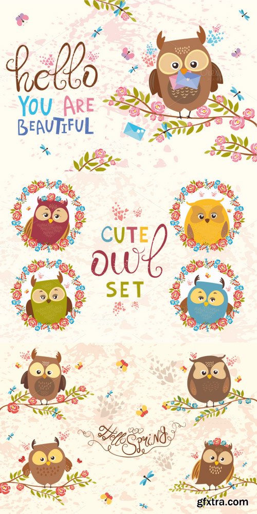 CM - Charming Owls (vector, png, jpg) 635167