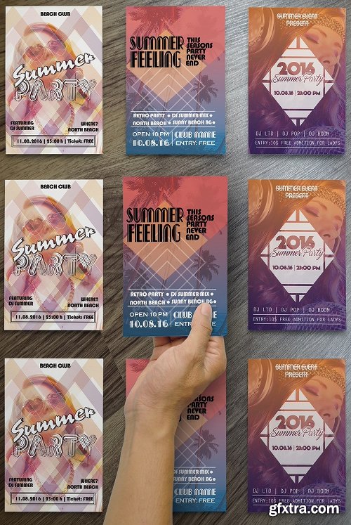 CreativeMarket Flyers Set Summer Party 725166