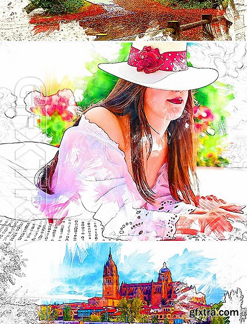 GraphicRiver - Watercolor & Pencil Photoshop Action 16578913