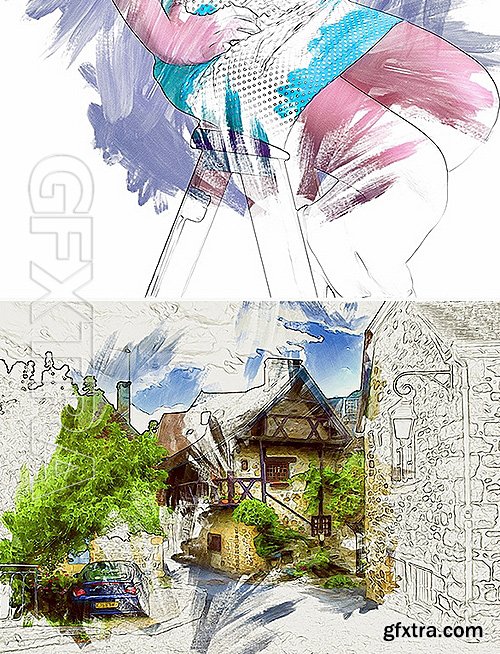 GraphicRiver - Watercolor & Pencil Photoshop Action 16578913