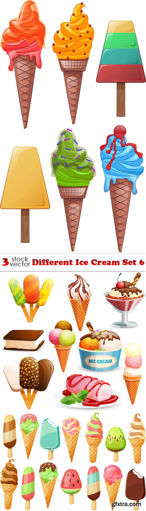 Vectors - Different Ice Cream Set 6