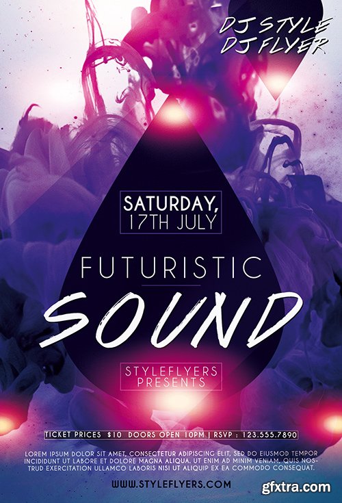 Futuristic Sound PSD Flyer Template + Facebook Cover