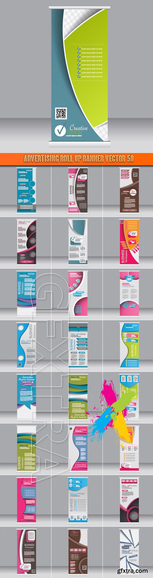 Advertising Roll up banner vector 50