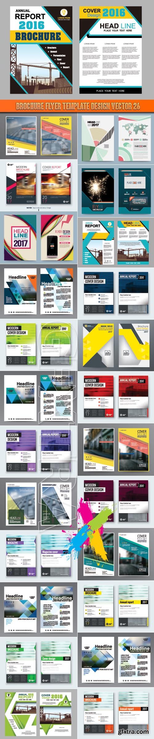 Brochure flyer template design vector 26