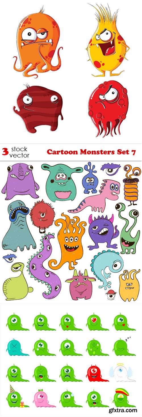 Vectors - Cartoon Monsters Set 7